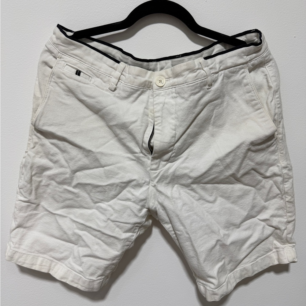 Zara Men's Cream Flat Front Shorts